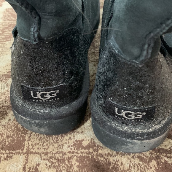 Ugg Australia Black Sheepskin Glitter Boots Size 10 - Picture 16 of 16